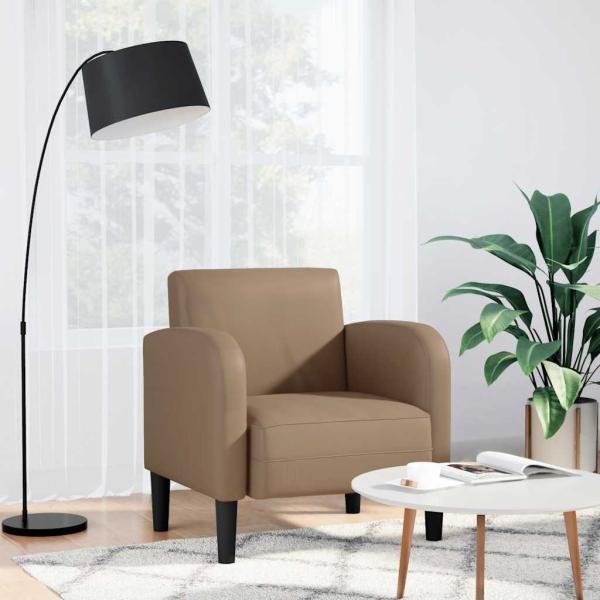 ARDEBO.de - Sessel mit Armlehnen Cappuccino-Braun 54 cm Kunstleder