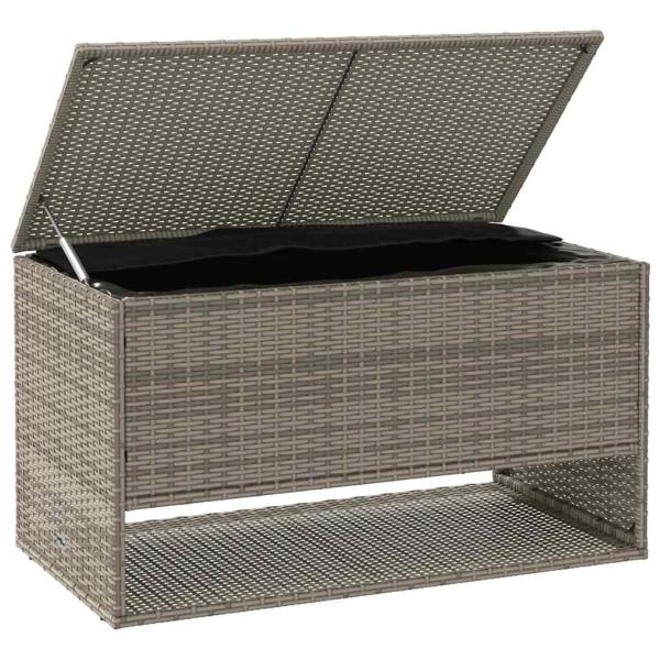 Outdoor-Kissenbox Grau 100x55x55,5 cm Poly Rattan