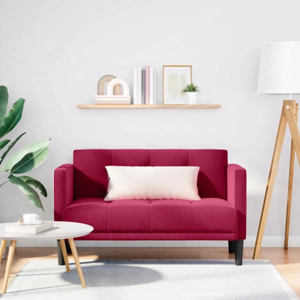 ARDEBO.de - Zweisitzer-Sofa Weinrot 111 cm Samt
