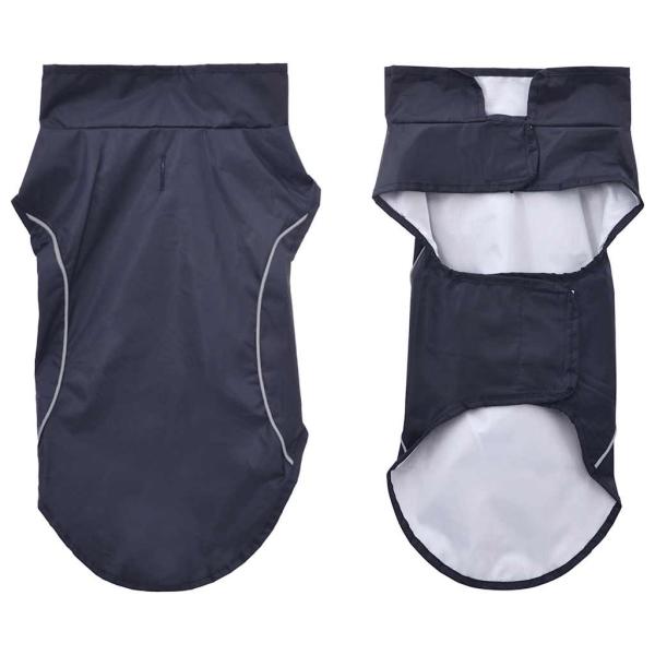 Hunde Regenmantel mit Reflexstreifen Polyester Marineblau S