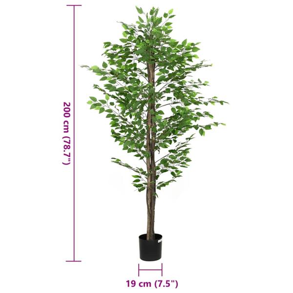 Ficusbaum Künstlich 1260 Blätter 200 cm Grün