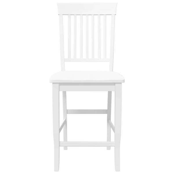 Barhocker 2 Stk. Weiß Massivholz Gummibaum