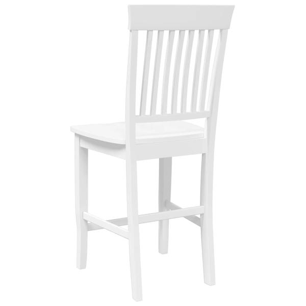 Barhocker 2 Stk. Weiß Massivholz Gummibaum