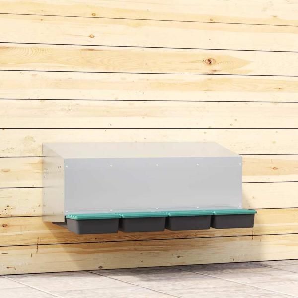 ARDEBO.de - Hühner-Nistkasten 4 Fächer Wandmontage Verzinkter Stahl