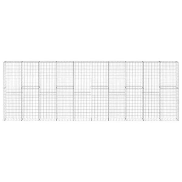 Gabionenwand mit Abdeckung Verzinkter Stahl 600×30×200 cm