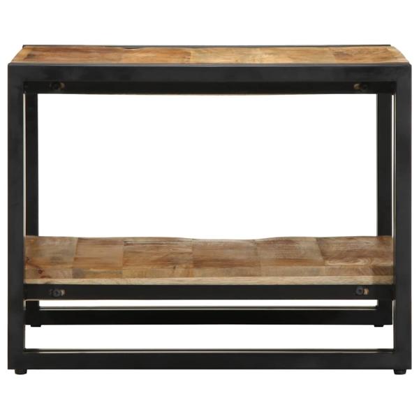 Couchtisch 50x50x38 cm Raues Massivholz Mango