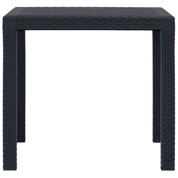 Gartentisch Anthrazit 79x79x72 cm Kunststoff Rattan-Optik