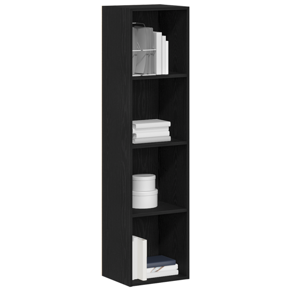 Bücherregal Schwarz Eichen-Optik 36x30x143 cm Holzwerkstoff