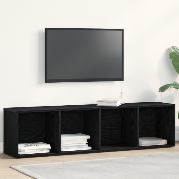 Bücherregal Schwarz Eichen-Optik 36x30x143 cm Holzwerkstoff