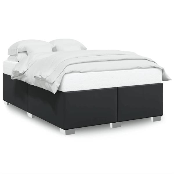 Bettgestell ohne Matratze Schwarz 137x190 cm Kunstleder