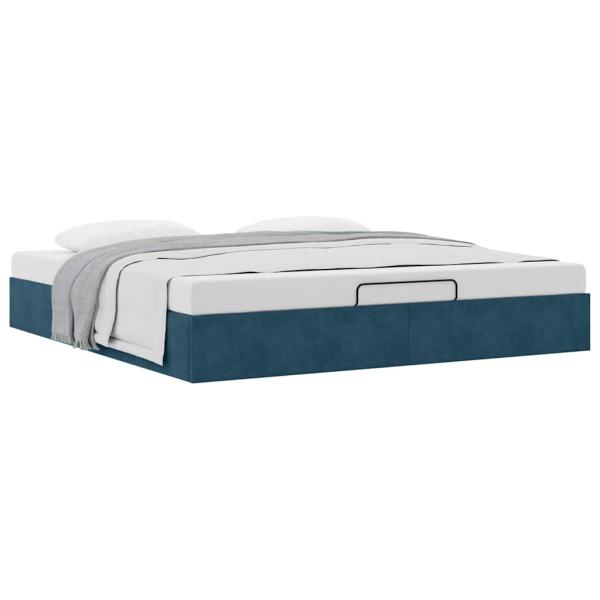Ottoman-Bett ohne Matratze Dunkelblau 200x200 cm Samt