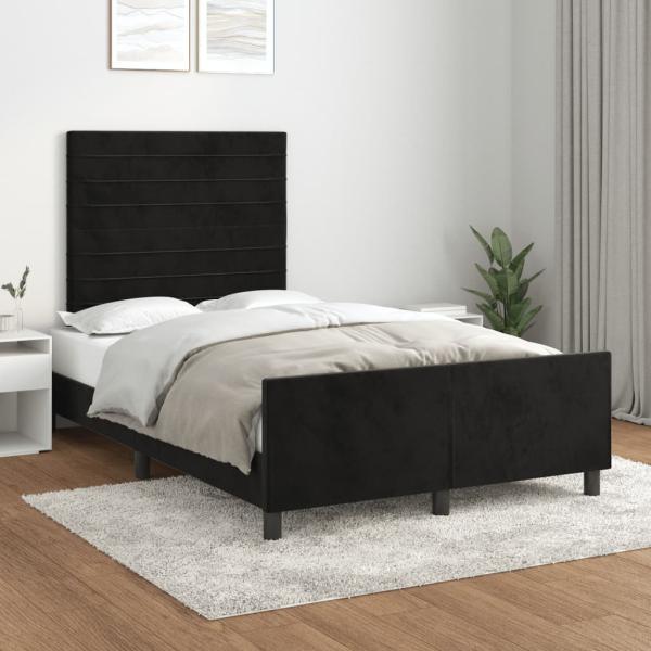 ARDEBO.de - Bettgestell ohne Matratze Schwarz 120x190 cm Samt