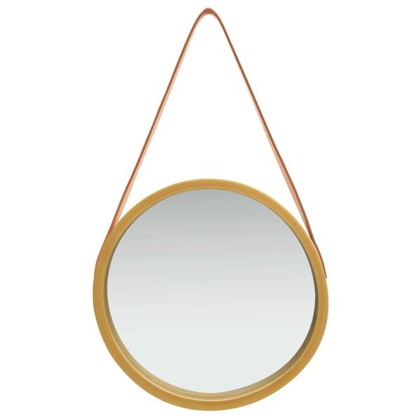 Wandspiegel mit Gürtel 40 cm Golden