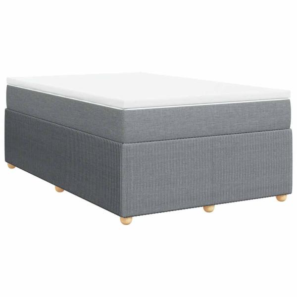 Boxspringbett mit Matratze Hellgrau 120x200 cm Stoff