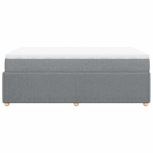 Boxspringbett mit Matratze Hellgrau 120x200 cm Stoff