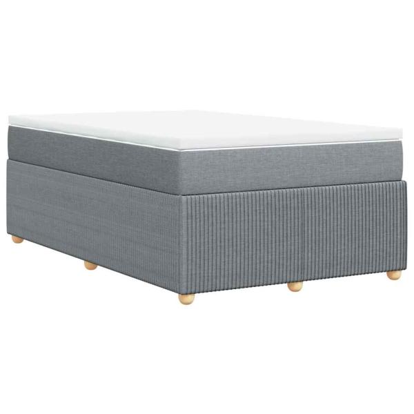 Boxspringbett mit Matratze Hellgrau 120x200 cm Stoff