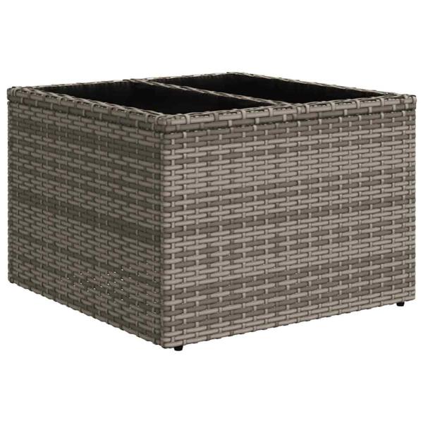 8-teiliges Gartensofa-Set mit Kissen, grau, Polyrattan