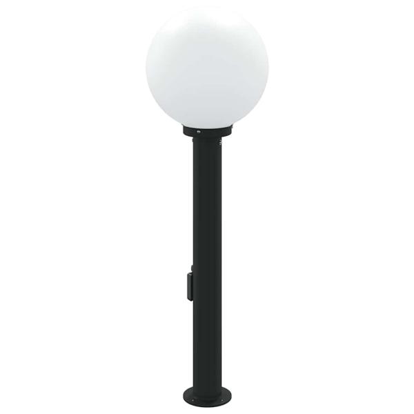 Pollerleuchte mit Sensor und Steckdose 80 cm Schwarz IP44