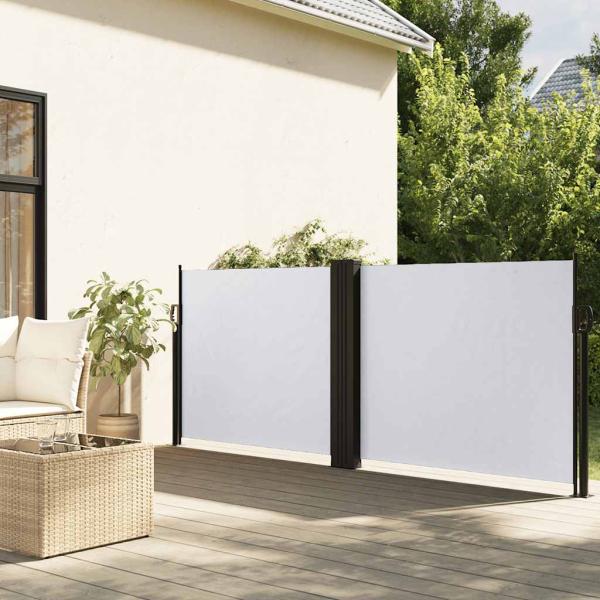 ARDEBO.de - Seitenmarkise Ausziehbar Weiß 120x1000 cm