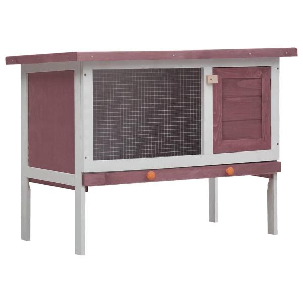 ARDEBO.de - Kaninchenstall 1 Ebene Braun Holz