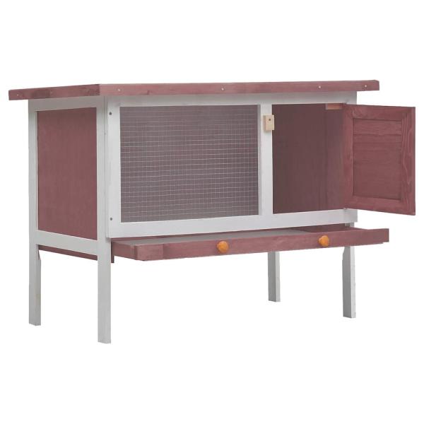 Kaninchenstall 1 Ebene Braun Holz