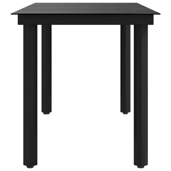 Garten-Esstisch Schwarz 140x70x74 cm Stahl und Glas