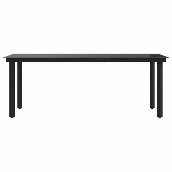Garten-Esstisch Schwarz 200x100x74 cm Stahl und Glas