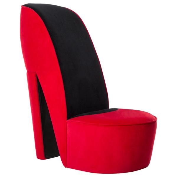 Stuhl in St?ckelschuh-Form Rot Samt