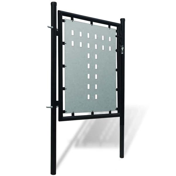 Schwarzes Einzeltor für Zäune 100 x 75 cm