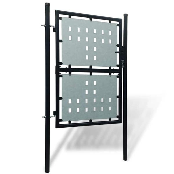 Schwarzes Einzeltür-Gartentor 100x125 cm