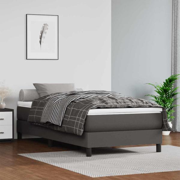 ARDEBO.de - Taschenfederkernmatratze Mittel Grau 120x190x20 cm Kunstleder