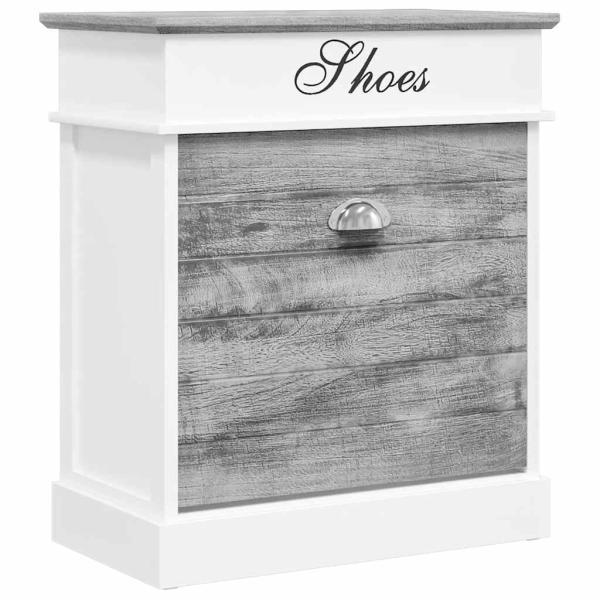 Schuhschrank Grau 50 x 28 x 58 cm Paulownia Holz
