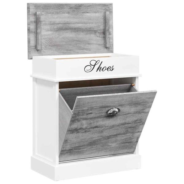 Schuhschrank Grau 50 x 28 x 58 cm Paulownia Holz