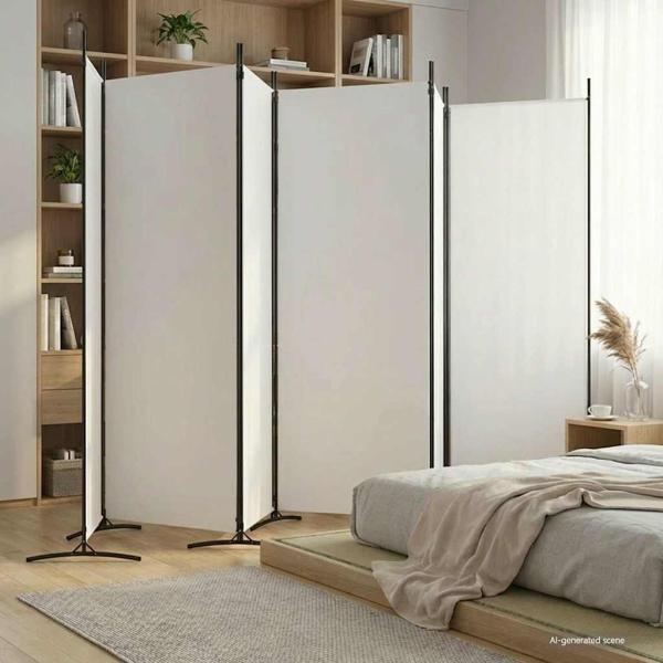 ARDEBO.de - 6-tlg. Paravent Wei? 520x180 cm Stoff