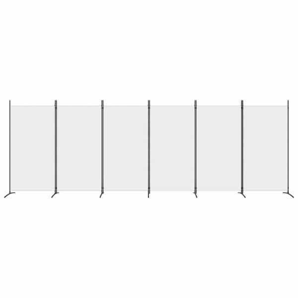 6-tlg. Paravent Wei? 520x180 cm Stoff
