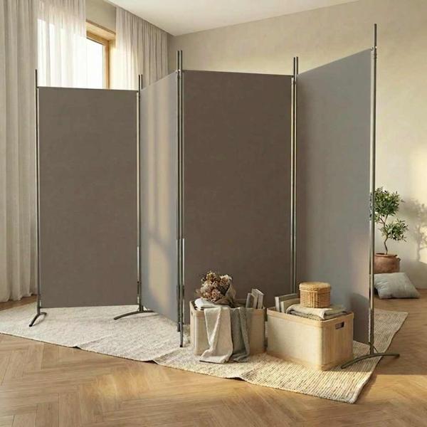ARDEBO.de - 4-tlg. Paravent Anthrazit 346x180 cm Stoff