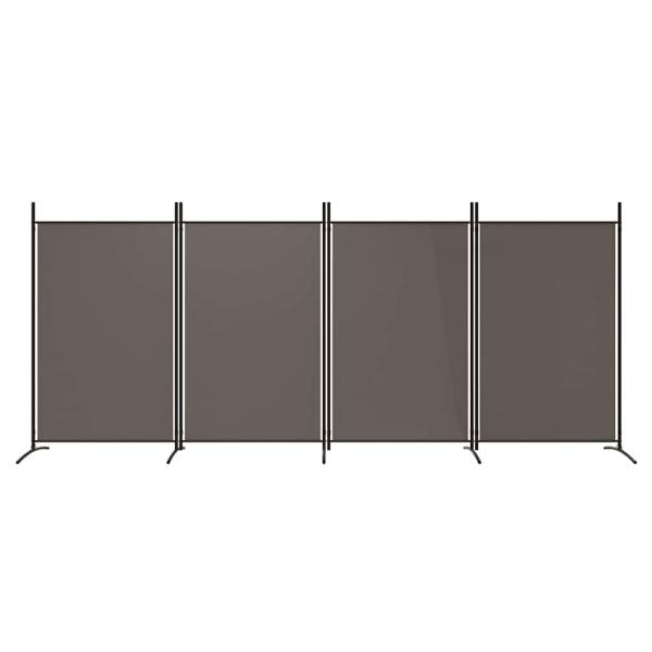 4-tlg. Paravent Anthrazit 346x180 cm Stoff