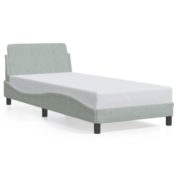 Bettgestell Dover Hellgrau 90x190 cm Samt