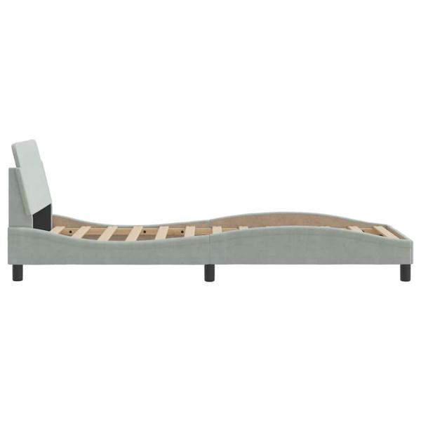 Bettgestell Dover Hellgrau 90x190 cm Samt