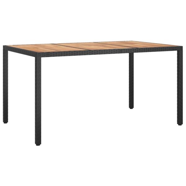 7-tlg. Garten-Essgruppe mit Kissen Schwarz Poly Rattan