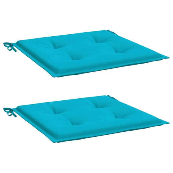 Gartenstuhl-Kissen 2 Stk. Türkis 50x50x3 cm Stoff