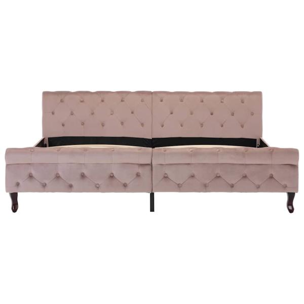 Bettgestell Rosa Samt 200 x 200 cm