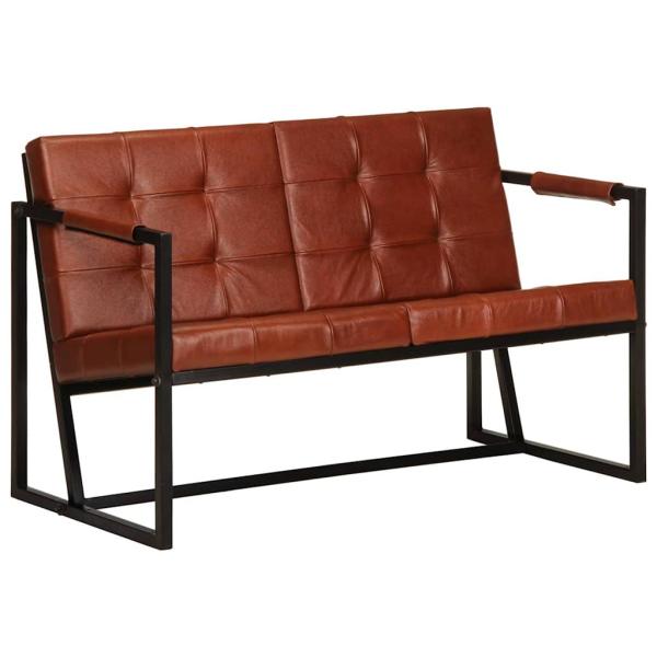ARDEBO.de - 2-Sitzer-Sofa Braun Echtes Ziegenleder
