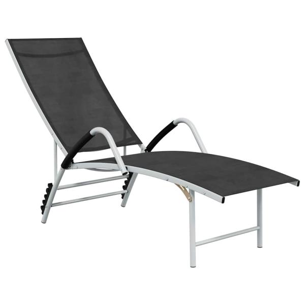 ARDEBO.de - Sonnenliege Textilene und Aluminium Schwarz