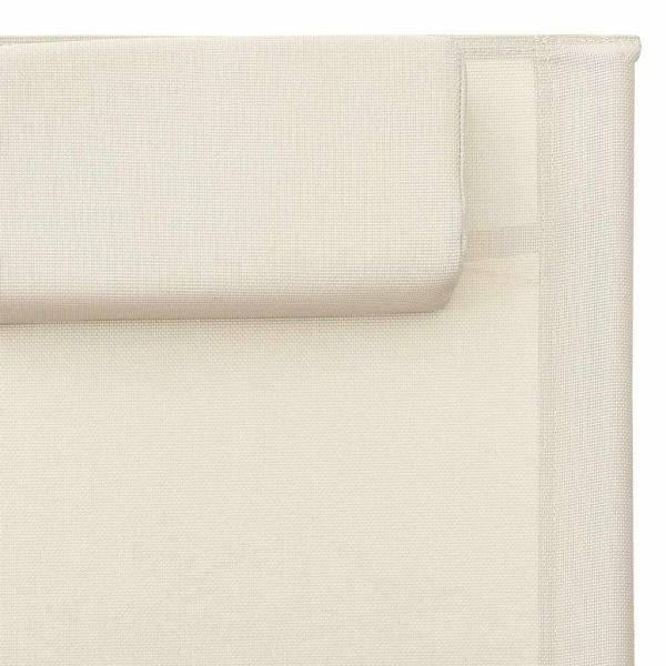 Sonnenliege Textilene Creme und Grau