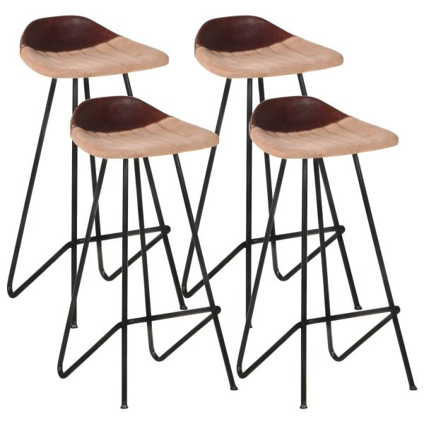 ARDEBO.de - Barhocker 4 Stk. Braun Echtleder