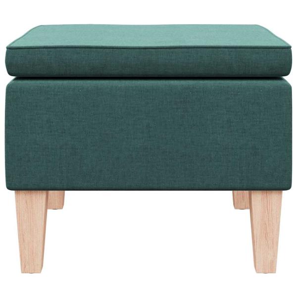 Hocker mit Holzbeinen Dunkelgrün Stoff
