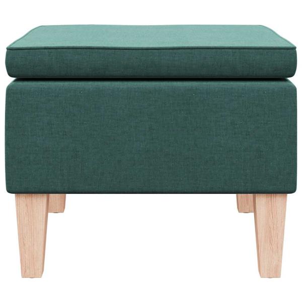 Hocker mit Holzbeinen Dunkelgrün Stoff