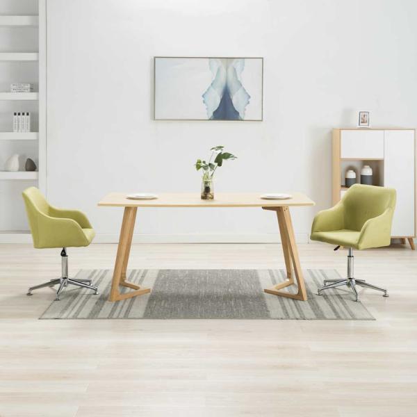 ARDEBO.de - Esszimmerstühle Drehbar 2 Stk. Grün Stoff