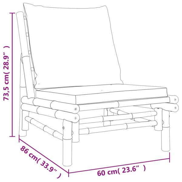 Gartenstühle 2 Stk. mit Dunkelgrauen Kissen Bambus